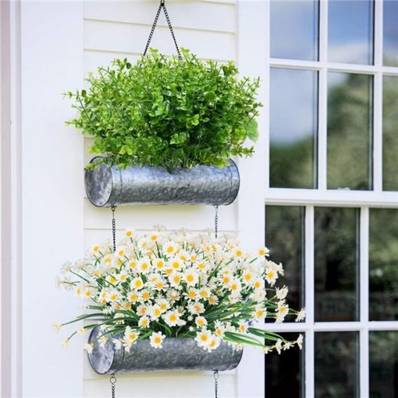 8 Pack Outdoor Artificial Boxwood UV Resistant Fake Stems Plants Indoor Outdoor - Picture 5 of 8